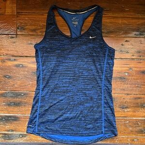 Nike Women's Black and Blue Tank Top